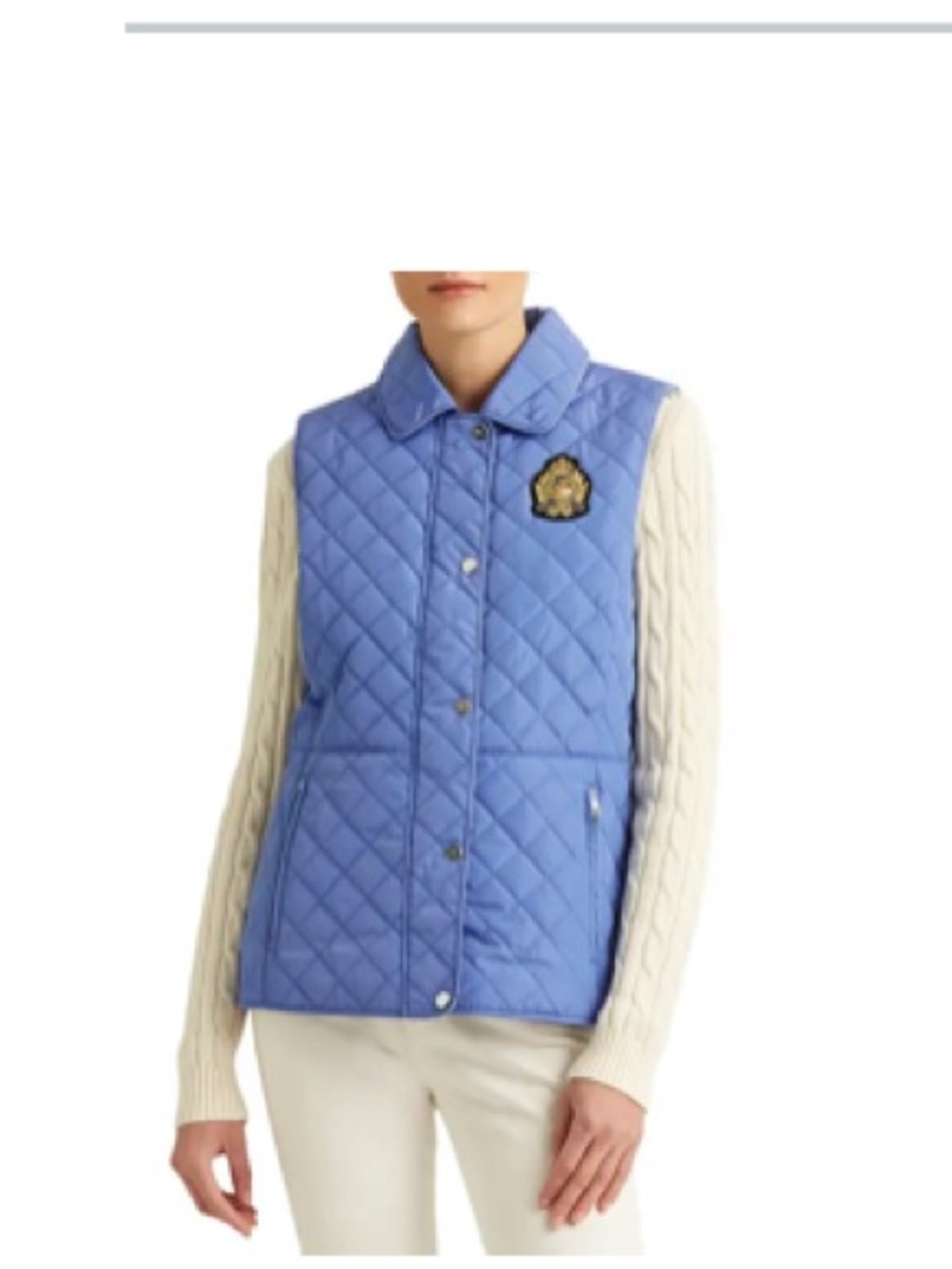 Lauren Ralph Lauren Quilted French Blue Vest